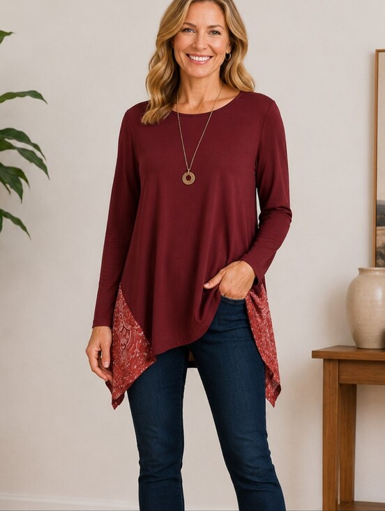 DG2 by Diane Gilman Tops - DG2 Diane Gilman Scarf-Print Side Panel Tunic Top - NWT
